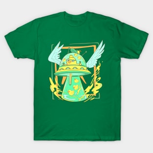 Flying Machine UFO and Rubber Ducks and Propeller Hat T-Shirt